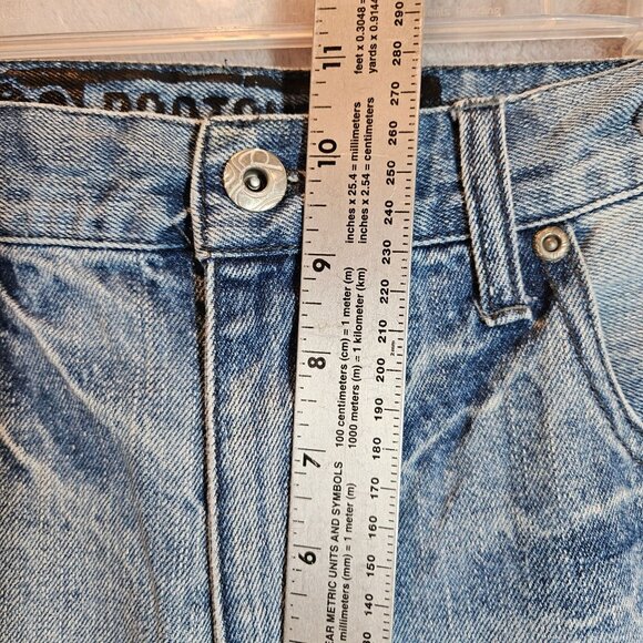 OP Men 34 x 32 Jeans Blue Bootcut Classic Stonewash Denim Y2K Pockets Zip Cotton - Picture 5 of 12